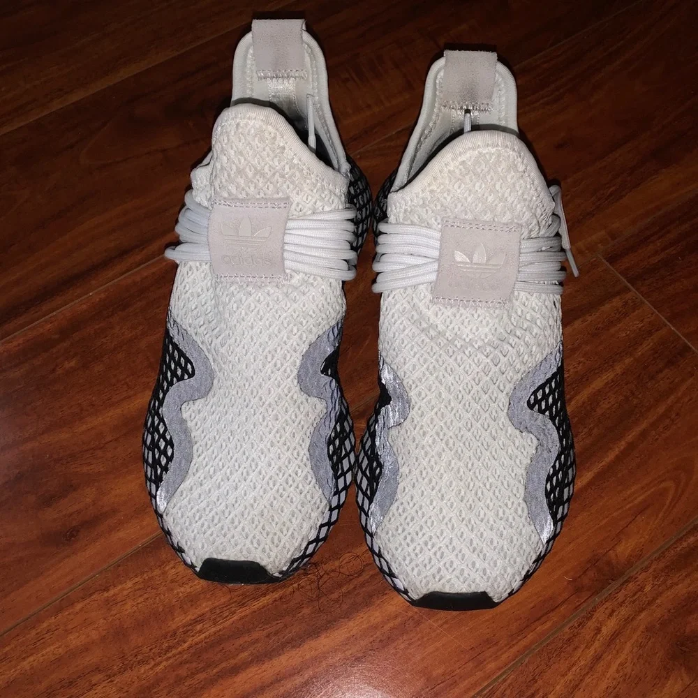 adidas White and Black Mesh Sneakers